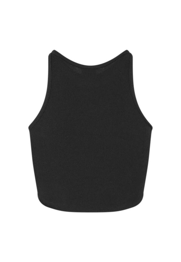 Urban Classics - Top Damski / Damski Z Prążkowanej Bawełny Organicznej. Kolor: czarny. Materiał: prążkowany, bawełna. Sport: turystyka piesza