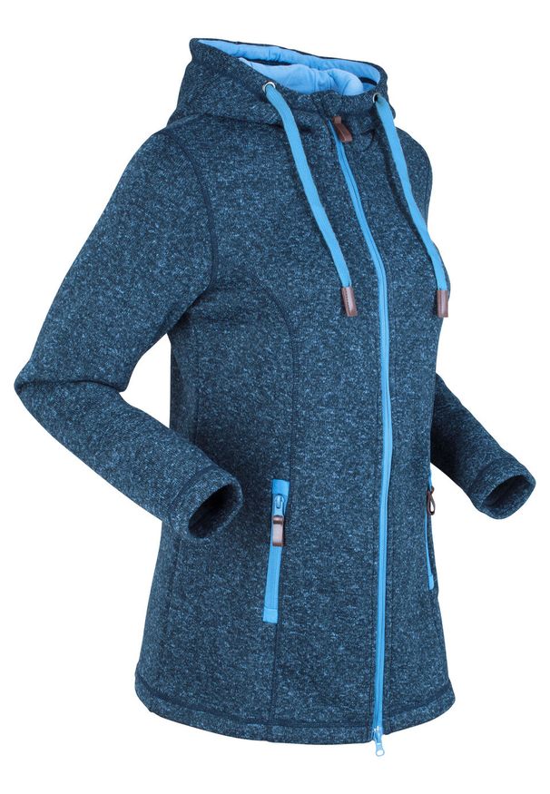 Bluza rozpinana z polaru, długi rękaw bonprix ciemnoniebiesko-błękitny. Kolor: niebieski. Materiał: polar. Długość rękawa: długi rękaw. Długość: długie