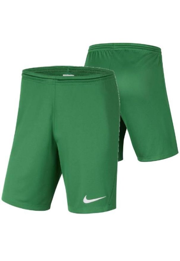 Spodenki piłkarskie męskie Nike Dry Park III treningowe szybkoschnące Dri Fit. Kolor: zielony. Technologia: Dri-Fit (Nike). Sport: piłka nożna