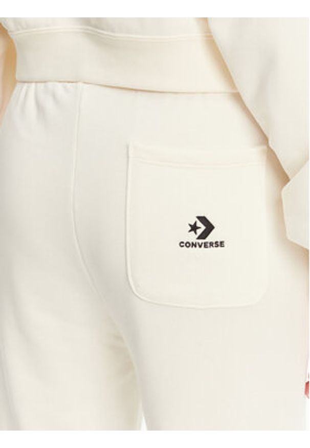 Converse Spodnie dresowe 10028418-A01 Écru Wide Leg. Materiał: bawełna