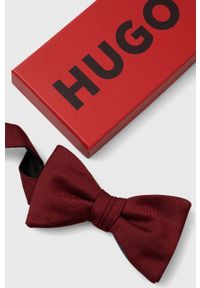 Hugo - HUGO mucha jedwabna kolor bordowy. Kolor: czerwony. Materiał: jedwab #2
