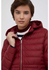 TOMMY HILFIGER - Tommy Hilfiger kurtka puchowa damska kolor bordowy przejściowa. Kolor: czerwony. Materiał: puch #2