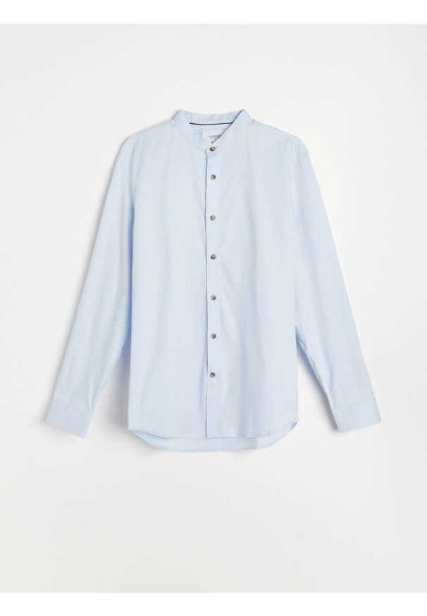 Reserved - Bawełniana koszula slim fit - Niebieski. Kolor: niebieski. Materiał: bawełna