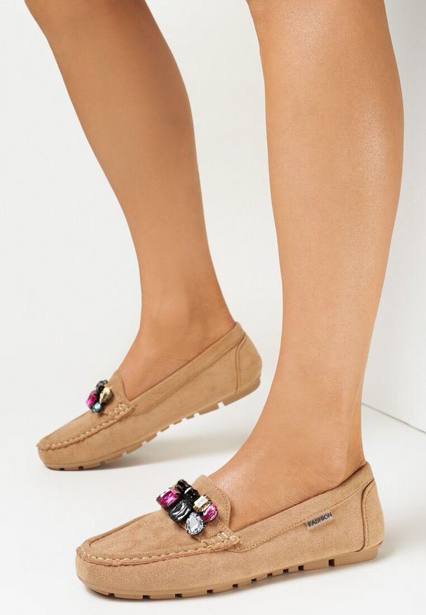 Born2be - Beżowe Mokasyny z Wkładką ze Skóry Naturalnej Mapho. Okazja: na co dzień. Kolor: beżowy. Materiał: skóra. Styl: klasyczny, casual, elegancki