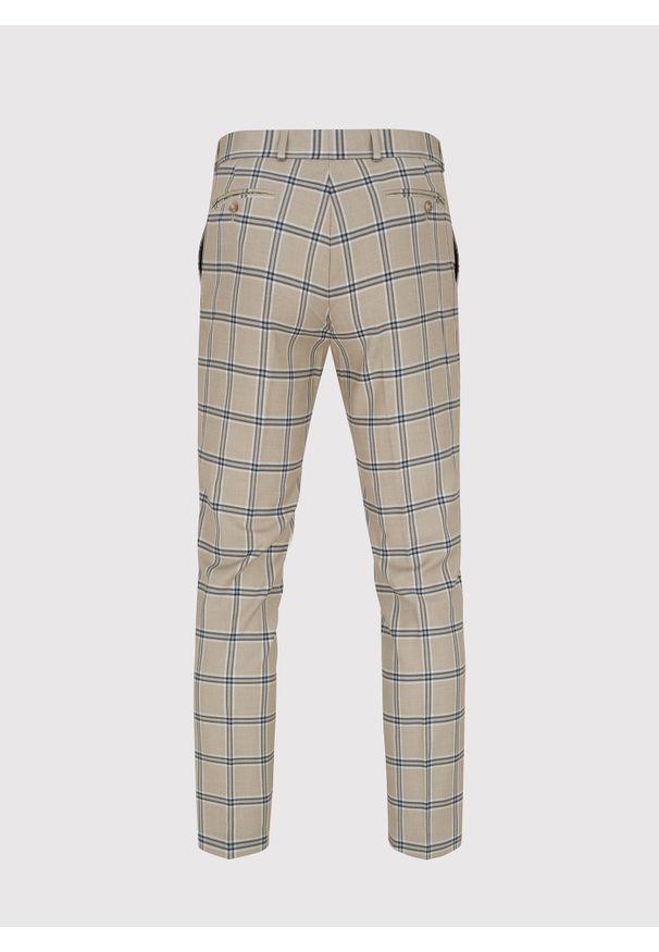 Pako Lorente - PAKO LORENTE – Spodnie garniturowe w kolorze beżowym w kratę. Kolor: beżowy. Styl: elegancki