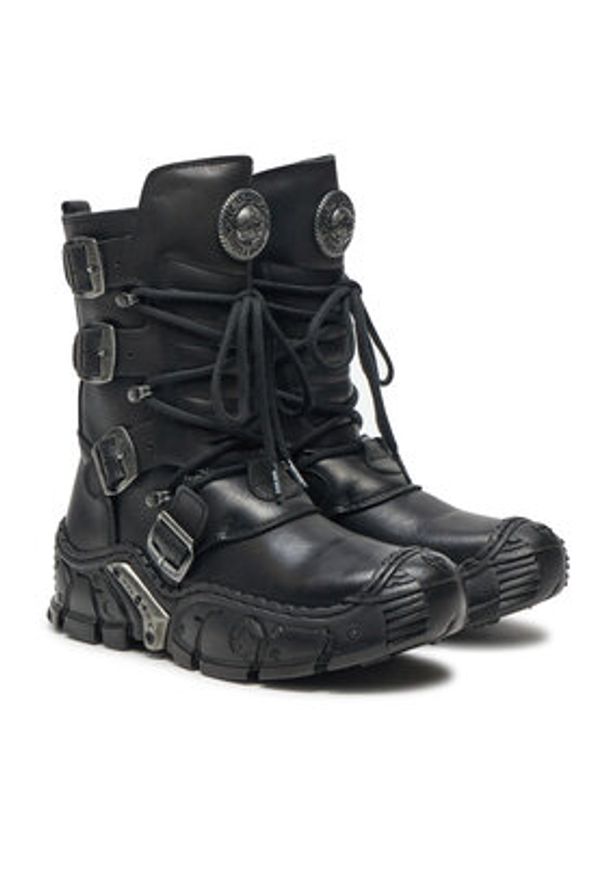 NEW ROCK Glany M-IMPACT013-S1 Czarny. Kolor: czarny. Materiał: skóra. Styl: rockowy