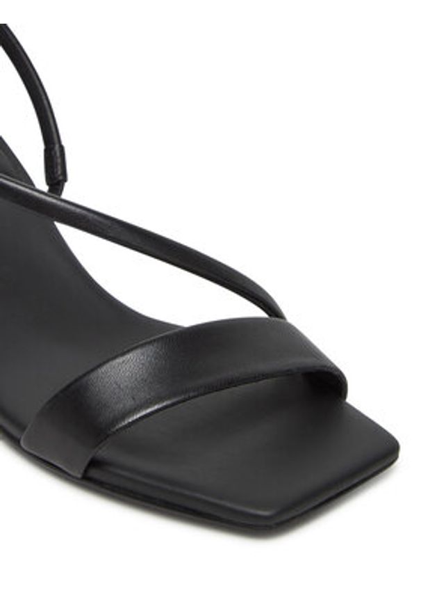 Calvin Klein Sandały Heel Sandal 50 Squared Lth HW0HW02534 Czarny. Kolor: czarny. Materiał: skóra