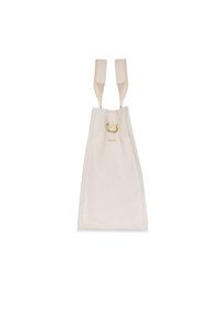 Ochnik - Kremowa damska torebka typu tote bag. Kolor: beżowy. Wzór: paski, aplikacja. Materiał: zdobione. Styl: casual, elegancki, klasyczny #2