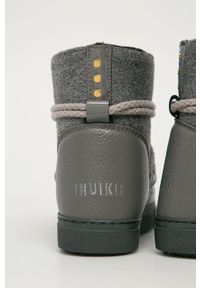 Inuikii - Śniegowce Felt. Nosek buta: okrągły. Zapięcie: sznurówki. Kolor: szary. Materiał: wełna, guma. Obcas: na obcasie. Wysokość obcasa: niski #4