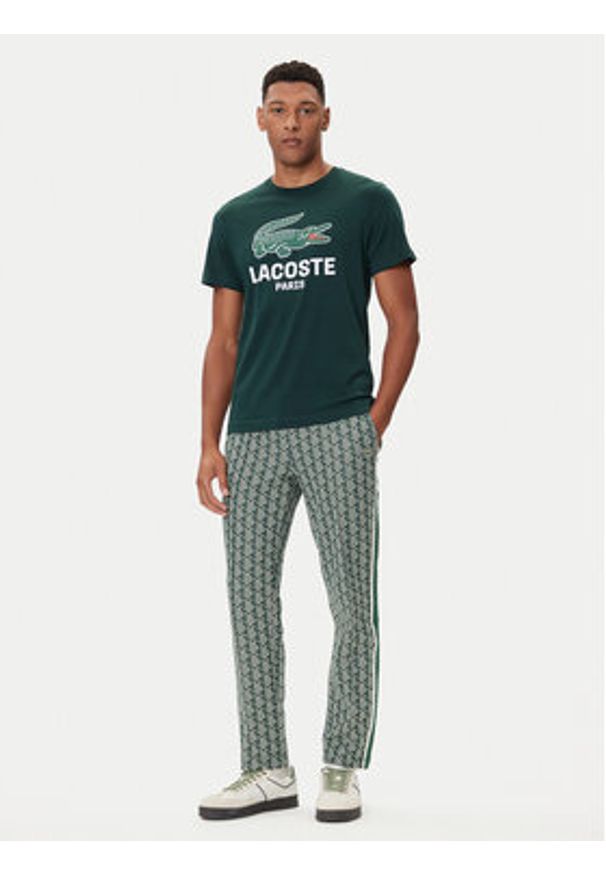 Lacoste T-Shirt TH5634 Zielony Regular Fit. Kolor: zielony. Materiał: bawełna