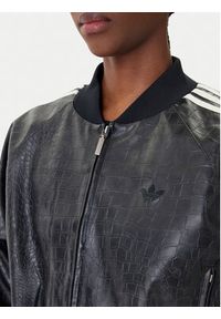 Adidas - adidas Kurtka z imitacji skóry Pleather KE5035 Czarny Oversize. Kolor: czarny. Materiał: skóra #2