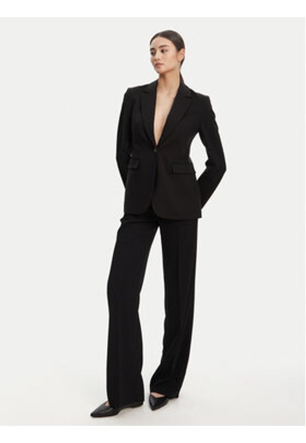 Calvin Klein Marynarka LV044B491G Czarny Slim Fit. Kolor: czarny. Materiał: wiskoza