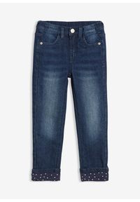 bonprix - Dżinsy ocieplane na podszewce z dżerseju, slim fit. Kolor: niebieski #1