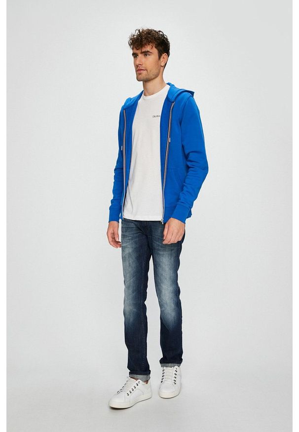 Calvin Klein Jeans - T-shirt. Okazja: na co dzień. Kolor: biały. Materiał: dzianina. Wzór: gładki. Styl: casual
