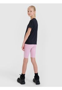 4f - 4F Legginsy kolarki trekkingowe szybkoschnące dziewczęce - różowe 158/164 (12-14 lat). Kolor: różowy. Materiał: materiał, syntetyk, dzianina, włókno, elastan. Długość: krótkie. Wzór: ze splotem, jednolity, gładki. Sezon: lato #2