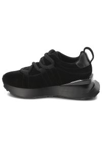 Czarne Sneakersy Artiker Modne Obuwie Damskie Na Platformie. Okazja: na co dzień. Zapięcie: sznurówki. Kolor: czarny. Materiał: zamsz. Obcas: na platformie #7