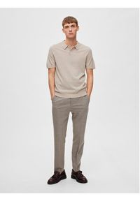 Selected Homme Polo 16088649 Beżowy. Typ kołnierza: polo. Kolor: beżowy #4