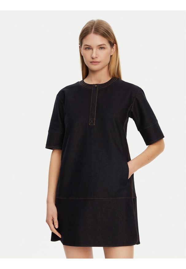 Max Mara Leisure Sukienka jeansowa 2516621017650 Granatowy Regular Fit. Kolor: niebieski. Materiał: syntetyk, bawełna