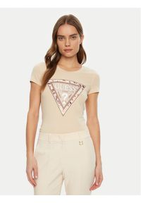Guess T-Shirt W5RI22 J1314 Écru Regular Fit. Materiał: bawełna #1