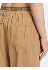 Marella Spodnie materiałowe Fred 2513131085 Beżowy Wide Leg. Kolor: beżowy. Materiał: len, wiskoza
