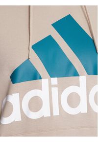 Adidas - adidas Bluza Essentials French Terry Big Logo Hoodie IJ8584 Beżowy Regular Fit. Kolor: beżowy. Materiał: bawełna #5