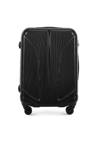 Wittchen - Średnia walizka z polikarbonu żłobiona. Kolor: czarny. Materiał: guma #1