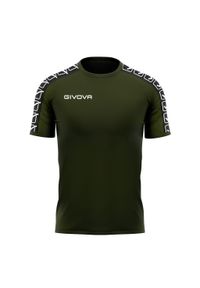 Męska koszulka Givova Sport z bawełny w kolorze army green 2XL. Kolor: zielony. Materiał: bawełna. Sport: piłka nożna