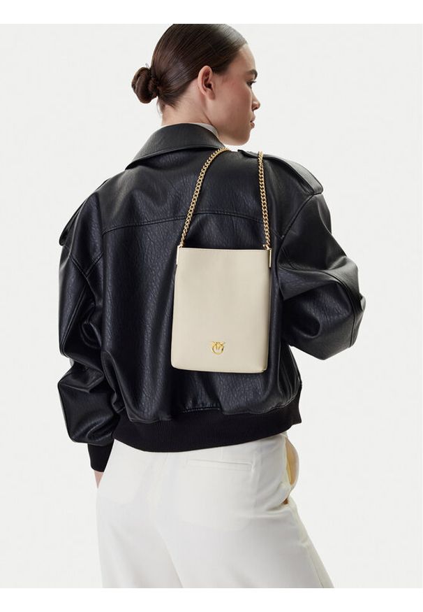 Pinko - PINKO Torebka Flat Satchel AI 25-26 PCPL 105352 A0QO Écru. Kolor: kremowy. Materiał: skórzane