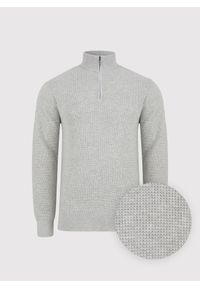 Pako Lorente - PAKO LORENTE- Szary sweter z rozpinaną stójką. Okazja: na co dzień. Typ kołnierza: kołnierzyk stójkowy. Kolor: szary. Materiał: wełna, bawełna. Sezon: jesień. Styl: casual #10