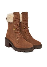 TOMMY HILFIGER - Tommy Hilfiger Trzewiki Th Shearling Lace Up Boot FW0FW08999 Brązowy. Kolor: brązowy. Materiał: skóra #3