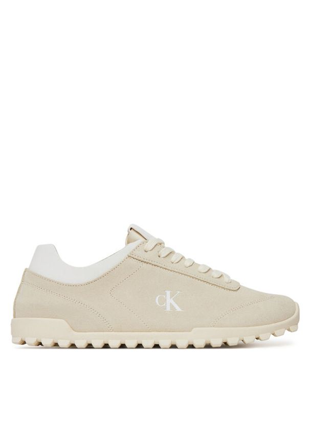 Calvin Klein Jeans Sneakersy Low Profile Runner Mg Sue YW0YW01898 Beżowy. Kolor: beżowy. Materiał: skóra, zamsz