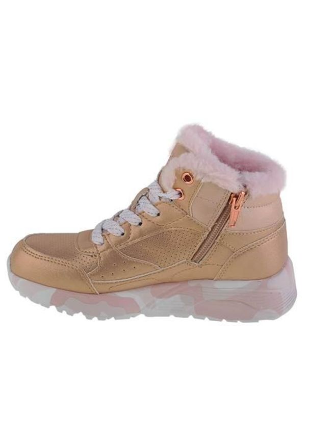 skechers - Buty do chodzenia dla dzieci Skechers Uno Lite-Camo Dazzle. Wysokość cholewki: za kostkę. Zapięcie: zamek. Kolor: żółty. Materiał: syntetyk, materiał. Szerokość cholewki: normalna. Model: Skechers Sport. Sport: turystyka piesza