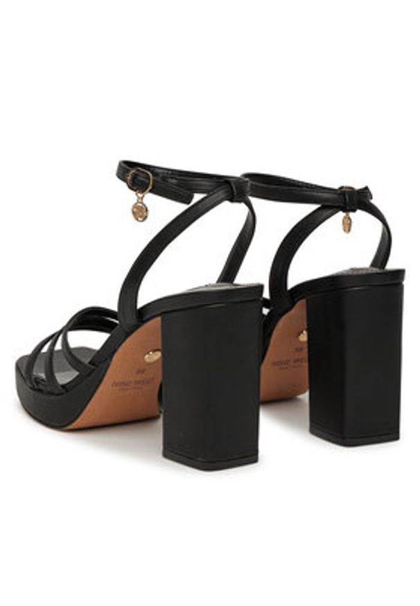 Nine West Sandały TS6197-01 Czarny. Kolor: czarny. Materiał: materiał