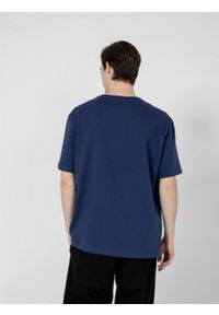 outhorn - T-shirt gładki męski - granatowy. Okazja: na co dzień. Kolor: niebieski. Materiał: bawełna, dzianina. Wzór: gładki. Styl: casual #5
