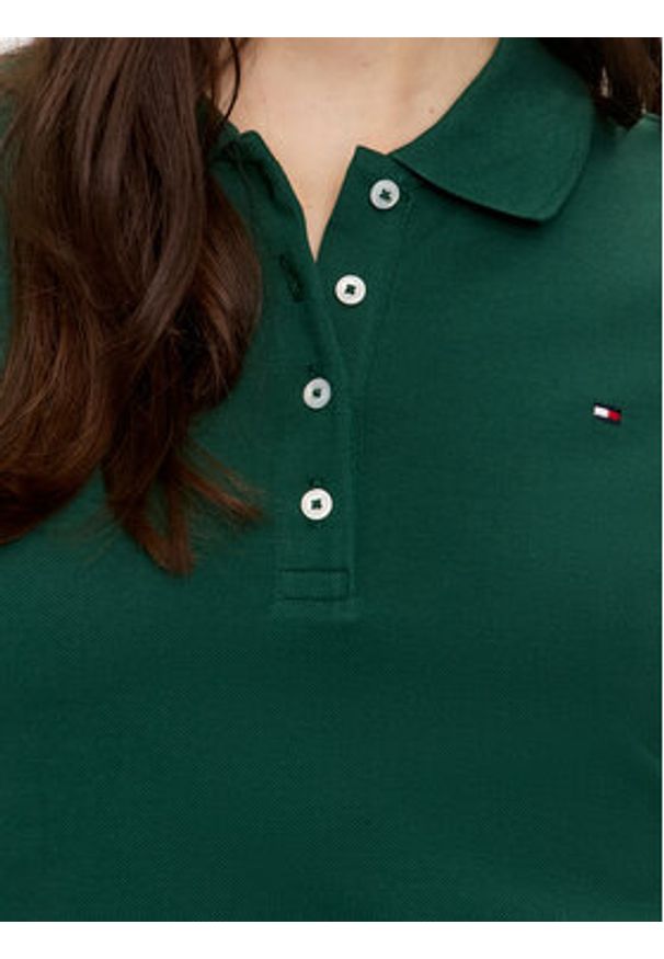 TOMMY HILFIGER - Tommy Hilfiger Polo 1985 WW0WW43225 Zielony Slim Fit. Typ kołnierza: polo. Kolor: zielony. Materiał: bawełna