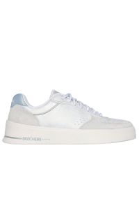 skechers - Buty damskie Skechers Hiland Shimmering Splendid 185171GRY - szare. Zapięcie: sznurówki. Kolor: szary. Materiał: guma, syntetyk, skóra. Szerokość cholewki: normalna. Wzór: gładki. Model: Skechers Sport
