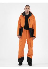 4f - Kurtka snowboardowa membrana 8 000 męska. Kolor: pomarańczowy. Materiał: syntetyk, materiał. Sezon: zima. Sport: snowboard