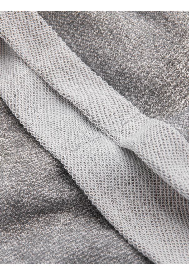 Ombre Clothing - Spodenki męskie z tkaniny melanżowej LOOSE FIT - szare V6. Kolor: niebieski. Materiał: tkanina. Wzór: melanż