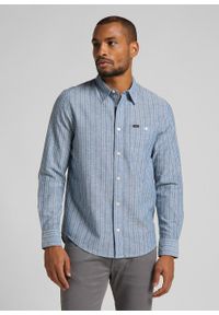 Lee - MĘSKA KOSZULA MATERIAŁOWA LEE ONE POCKET SHIRT WASHED BLUE L66NQALR 112116600. Materiał: materiał #1