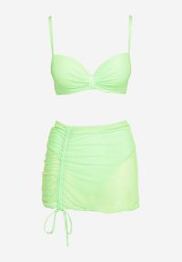 Born2be - Jasnozielone Bikini z Dodatkową Spódniczką w Komplecie Fritella. Kolor: zielony. Wzór: aplikacja #5
