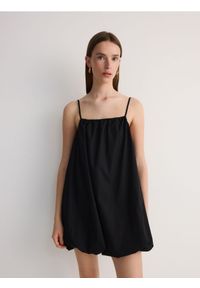 Reserved - Sukienka typu bombka - czarny. Kolor: czarny. Materiał: bawełna, tkanina. Typ sukienki: bombki