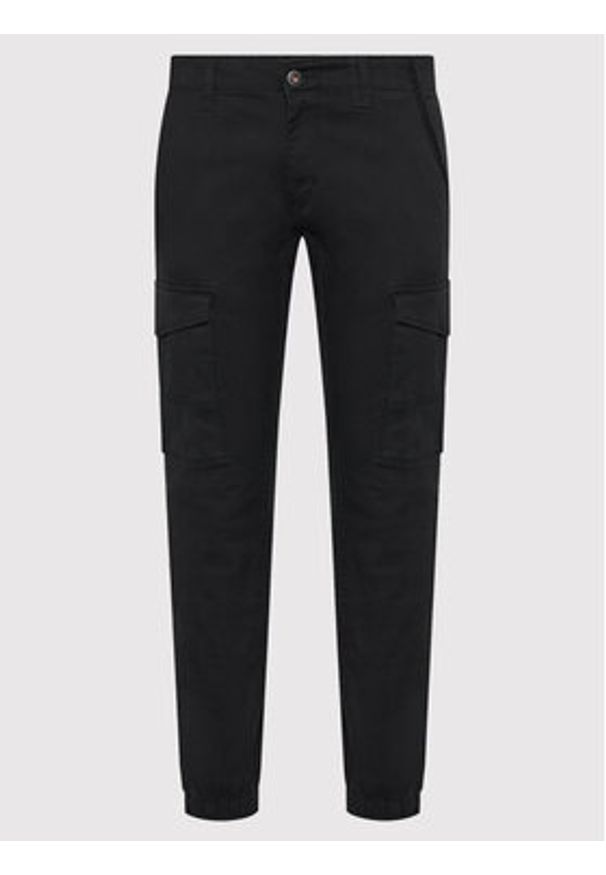 Jack & Jones Spodnie materiałowe Paul 12139912 Czarny Tapered Fit. Kolor: czarny. Materiał: bawełna