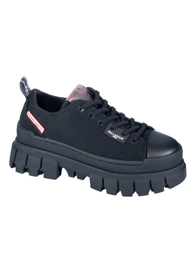 Buty do chodzenia damskie Palladium Revolt LO TX. Zapięcie: sznurówki. Kolor: czarny. Materiał: guma, materiał, tkanina, syntetyk. Szerokość cholewki: normalna. Sport: turystyka piesza