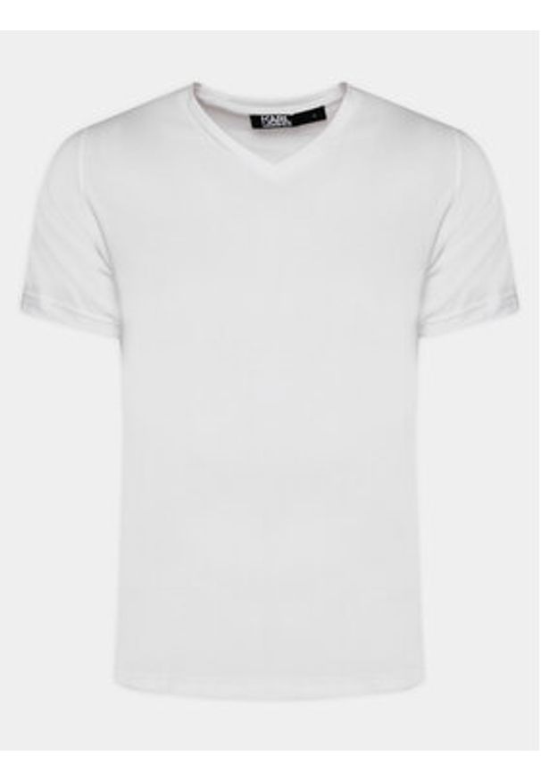 Karl Lagerfeld - KARL LAGERFELD Komplet t-shirtów 765001 500298 Biały Slim Fit. Typ kołnierza: dekolt w karo. Kolor: biały. Materiał: bawełna