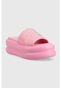 Liu Jo klapki ARIA 04 damskie kolor różowy na platformie SA3083EX01400021. Kolor: różowy. Materiał: materiał. Obcas: na platformie #2