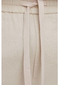 Only & Sons spodnie z domieszką lnu męskie kolor beżowy proste. Okazja: na co dzień. Kolor: beżowy. Materiał: len. Styl: casual #3