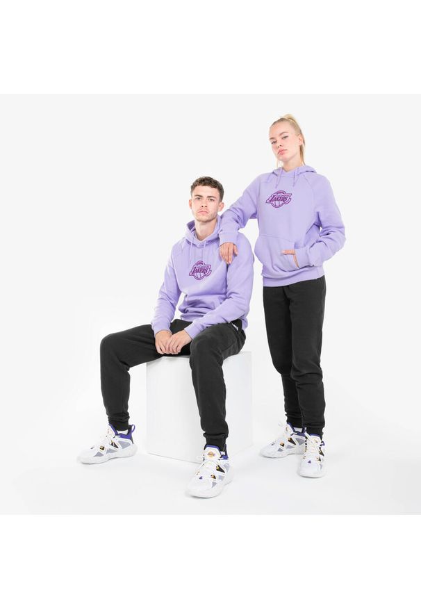 TARMAK - Bluza do koszykówki dla mężczyzn i kobiet Tarmak NBA 900 Los Angeles Lakers. Kolor: wielokolorowy, fioletowy. Materiał: materiał, tkanina. Sport: koszykówka