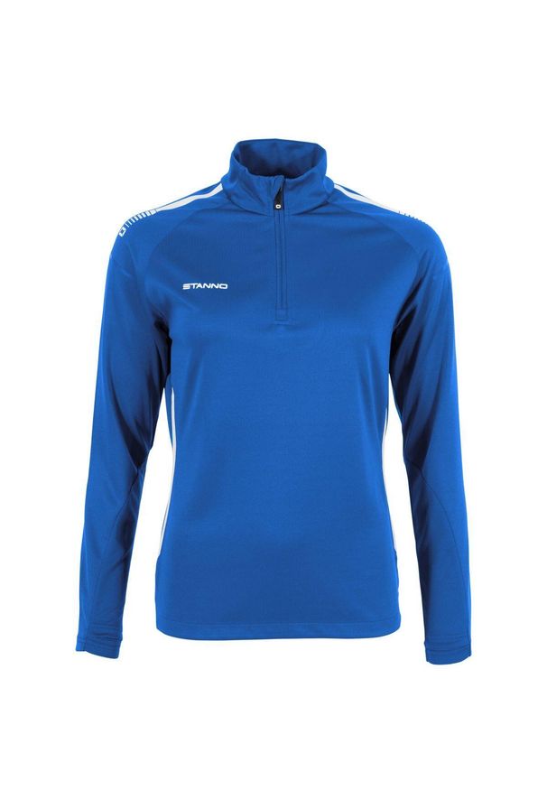 STANNO - Damska bluza rozpinana 1/4 Stanno First. Kolor: niebieski, biały, wielokolorowy. Materiał: poliester