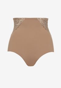 Renee - Ciemnobeżowe Majtki Modelujące High Waist Savirolle. Stan: podwyższony. Kolor: beżowy. Materiał: jeans