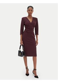 Rinascimento Sukienka koktajlowa CFC0020161002 Bordowy Slim Fit. Kolor: czerwony. Materiał: syntetyk. Styl: wizytowy #2